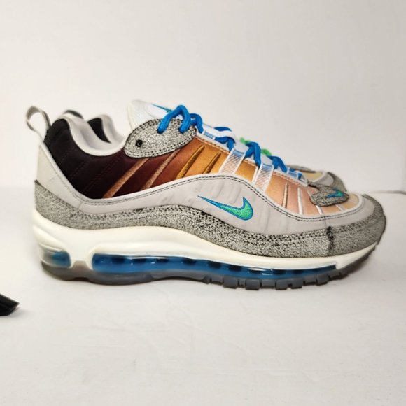 Nike Air Max 98 On Air NYC LA Mezcla Vast Grey Electro Green Mens 6.5 Pre-owned - Picture 3 of 7